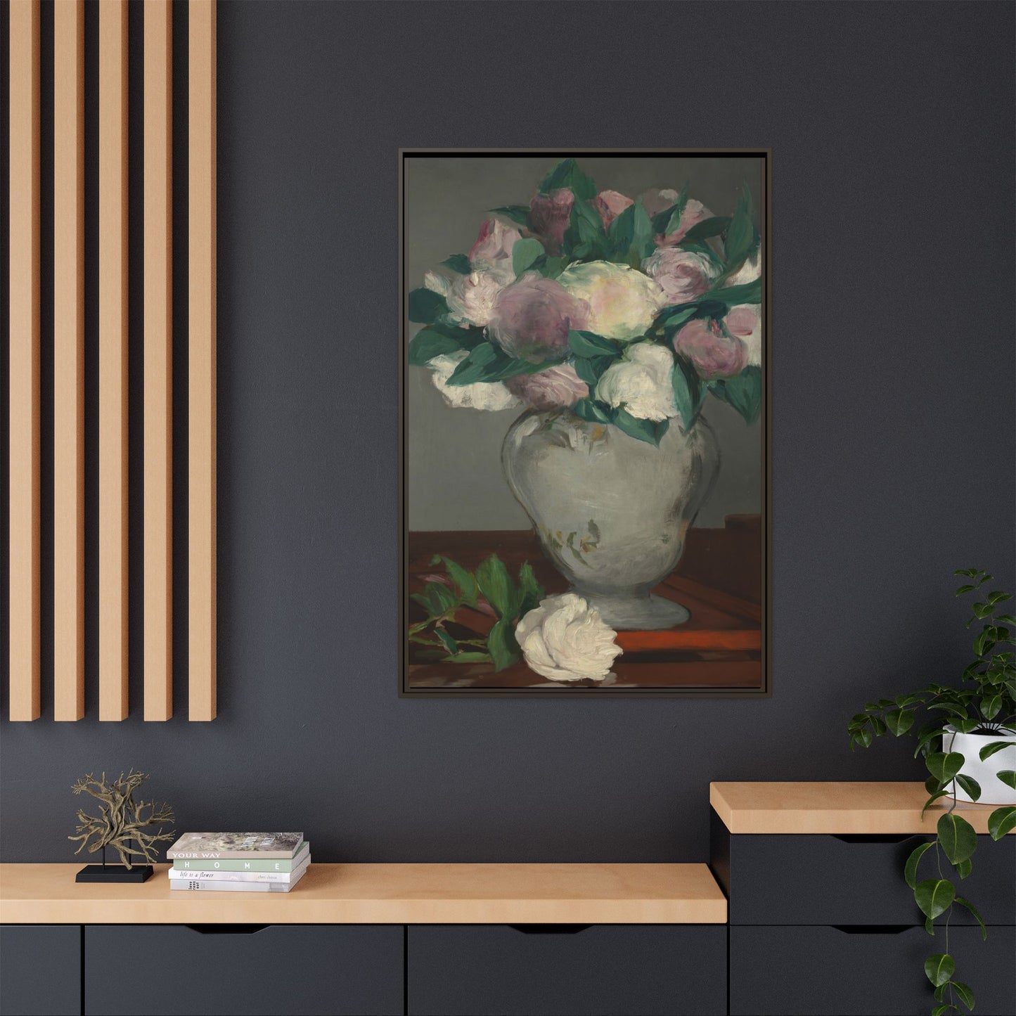 Manet, Édouard - Peonies (1864) - Matte Canvas, Framed