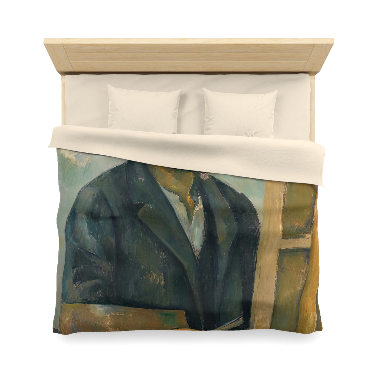 Cézanne, Paul - Portrait of the Artist with a Palette (1890) - Microfiber Duvet Cover