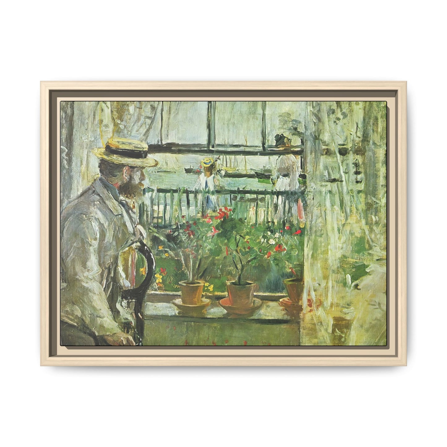 Morisot, Berthe - Eugene Manet on the Isle of Wight (1875) - Matte Canvas, Framed