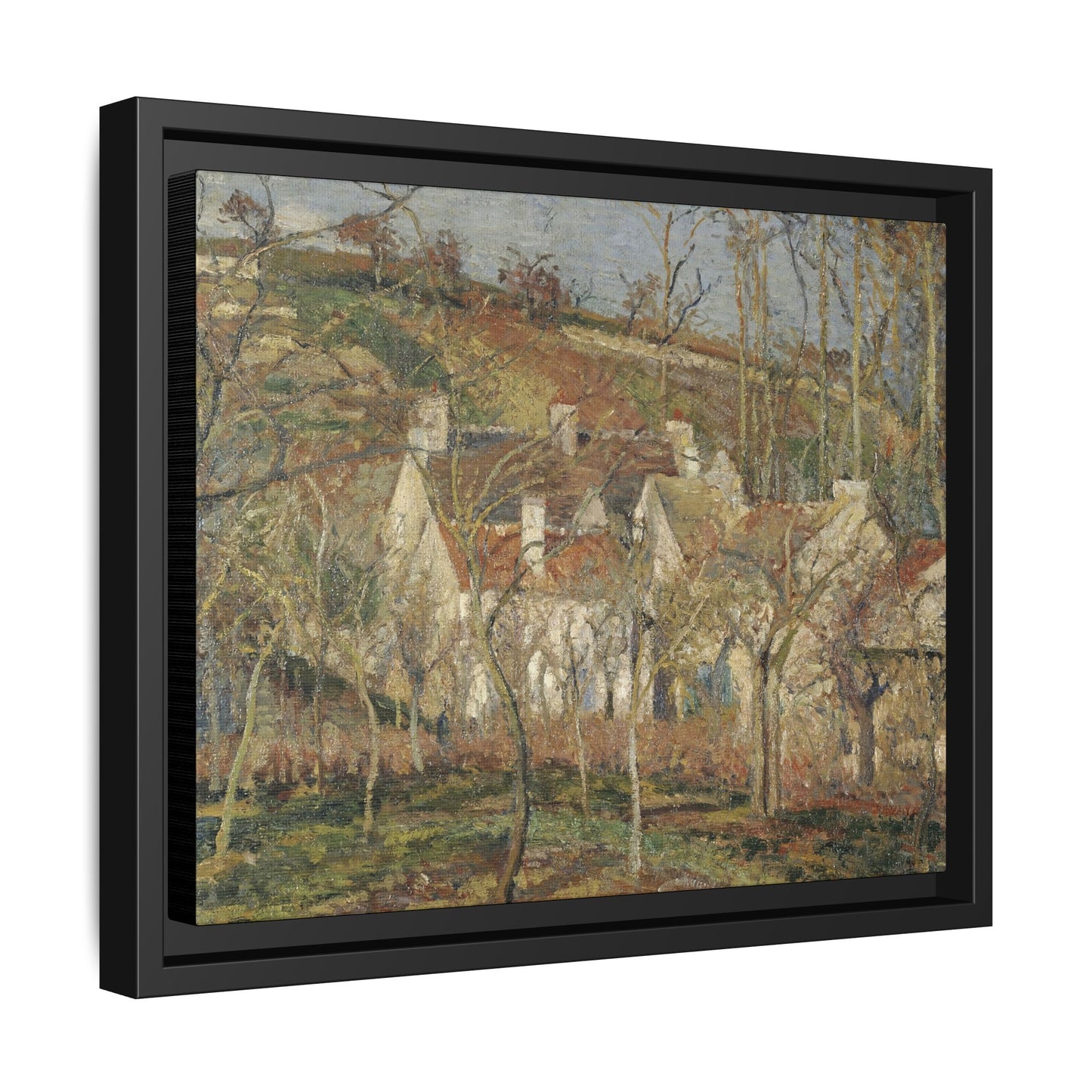 Pissarro, Camille - Red Roofs, Corner of a Village in Winter (1877) - Matte Canvas, Framed