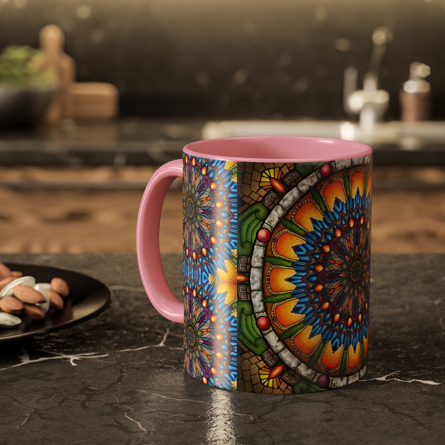Pacio, Adam - Emerald Arrows Mandala - Colorful Accent Mugs