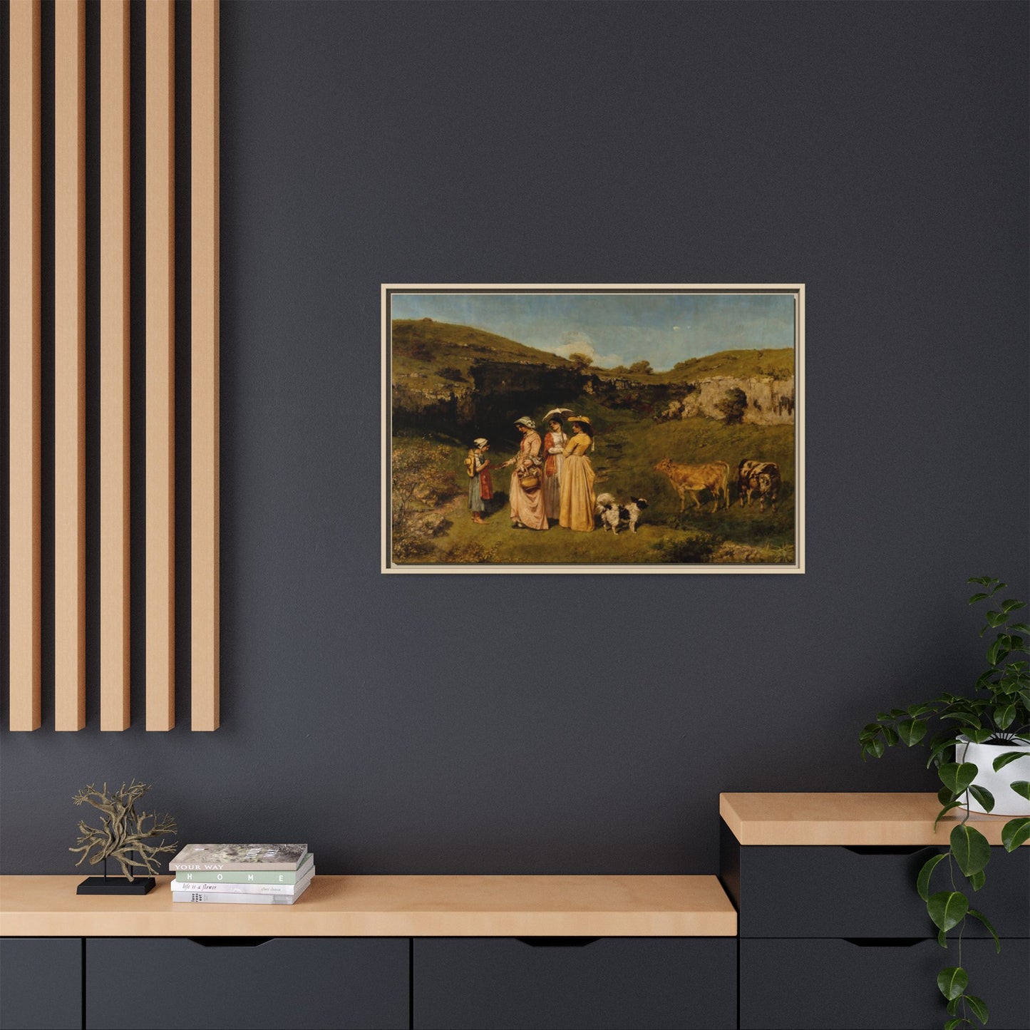 Courbet, Gustave - Young Ladies of the Village (1851) - Matte Canvas, Framed