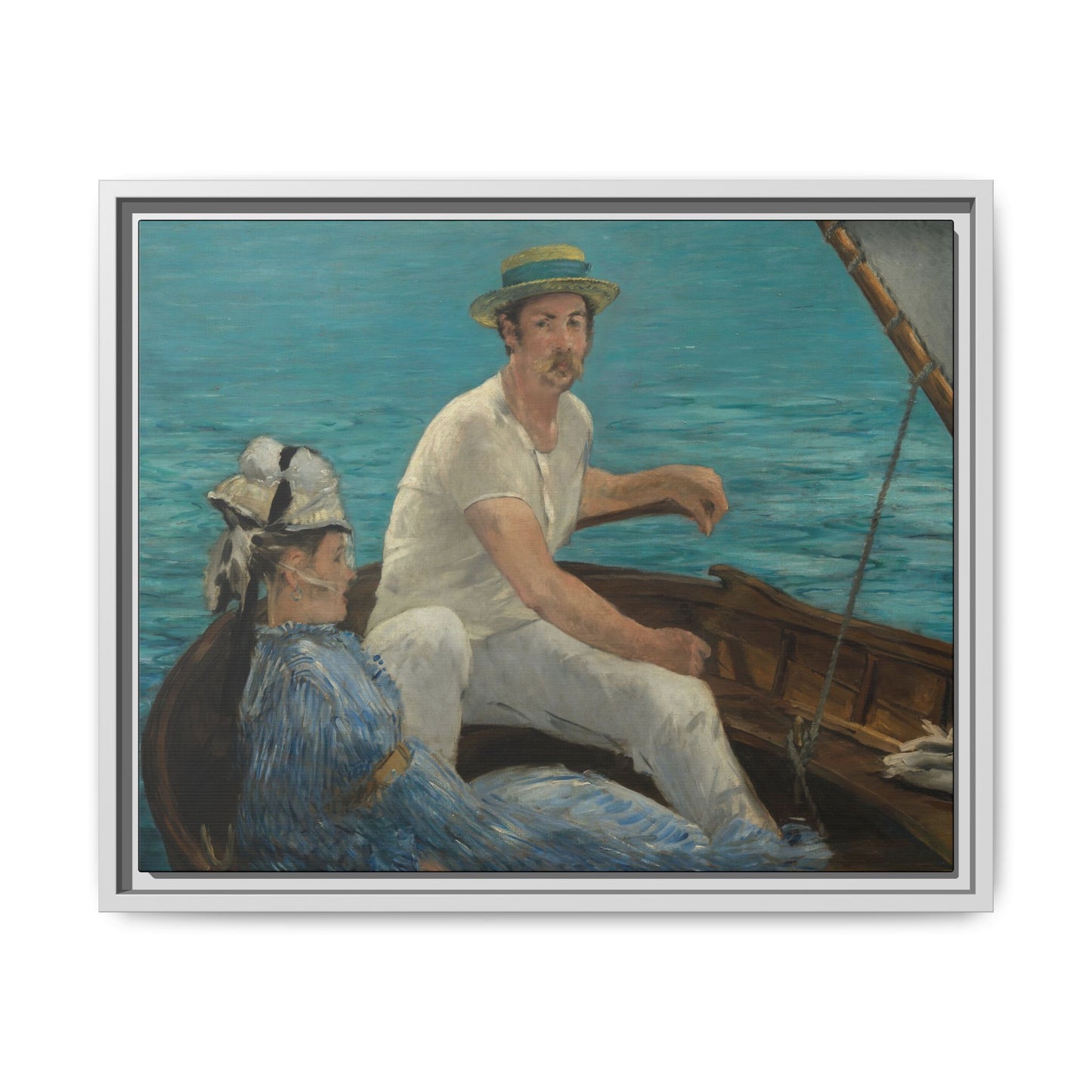 Manet, Édouard - Boating (1874) - Matte Canvas, Framed