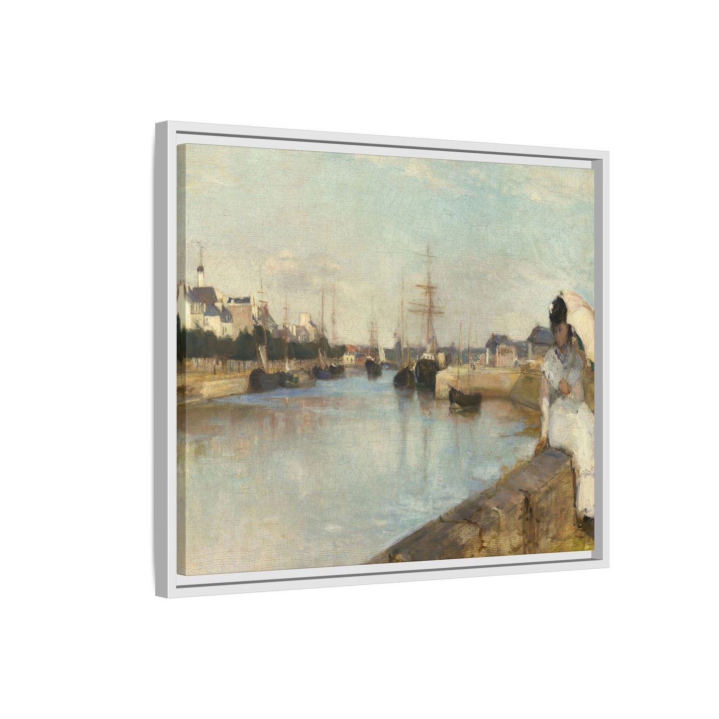 Morisot, Berthe - The Harbor at Lorient (1869) - Matte Canvas, Framed