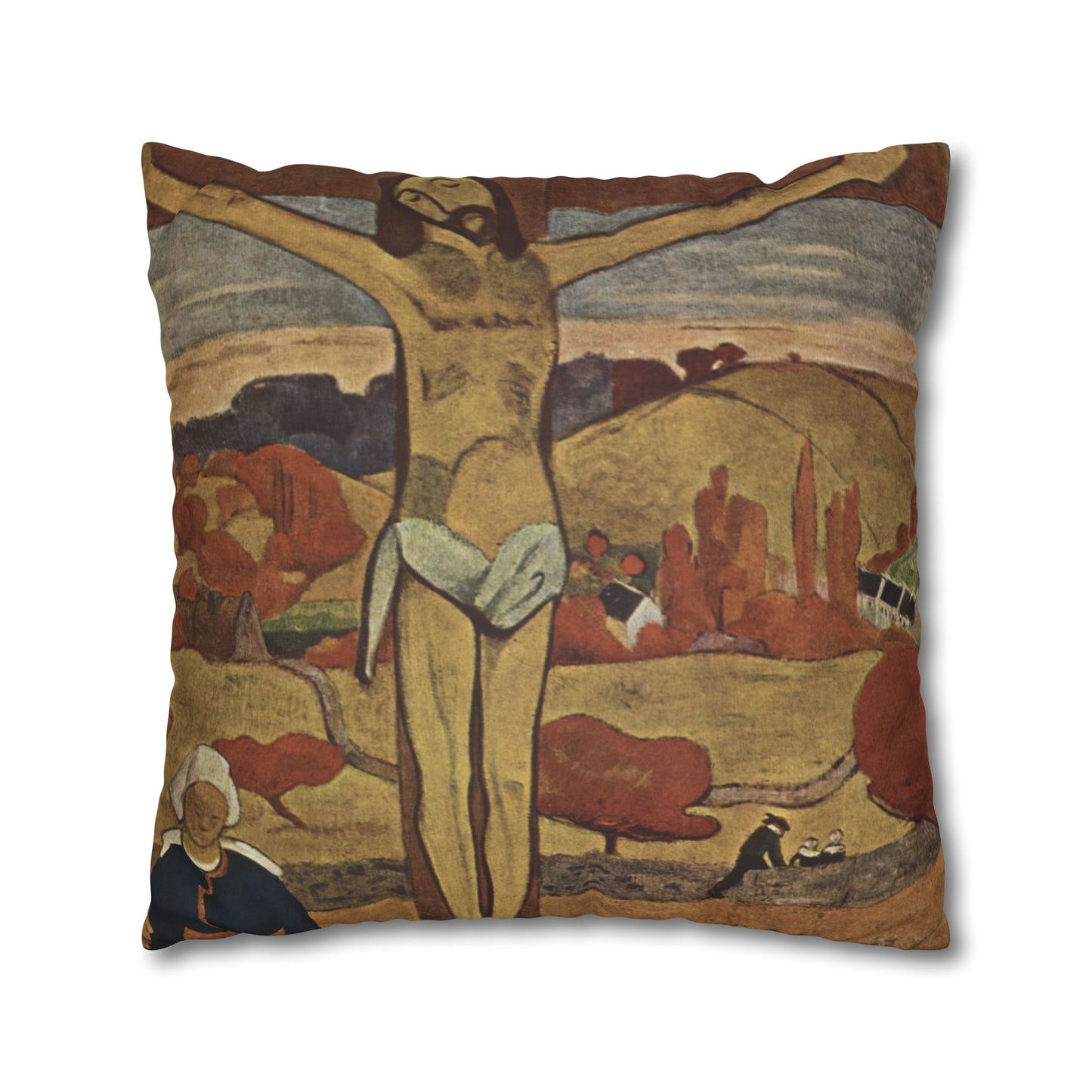 Gauguin, Paul - The Yellow Christ (1889) - Suede Square Pillowcase