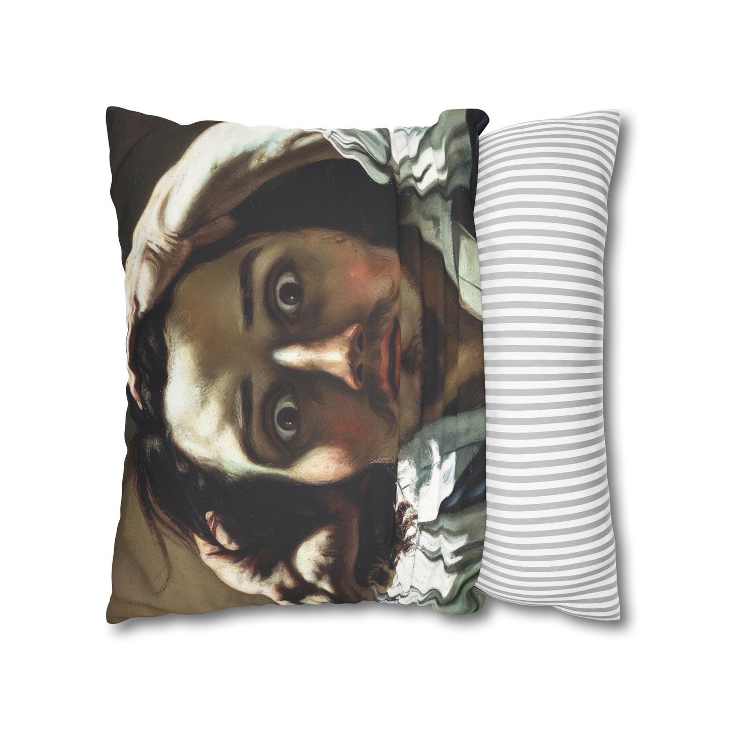Courbet, Gustave - The Desperate Man (1843) - Suede Square Pillowcase