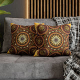 Lion Summer Mandala - Suede Square Pillowcase