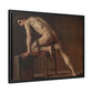 Courbet, Gustave - Study of a Nude Man (1840) - Matte Canvas, Framed