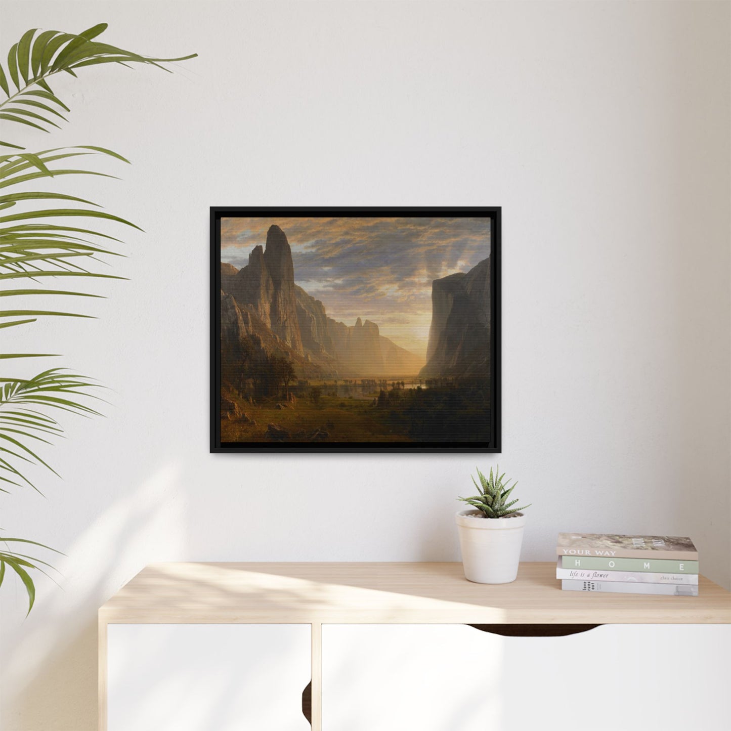 Bierstadt, Albert - Looking Down Yosemite Valley (1865) - Matte Canvas, Framed