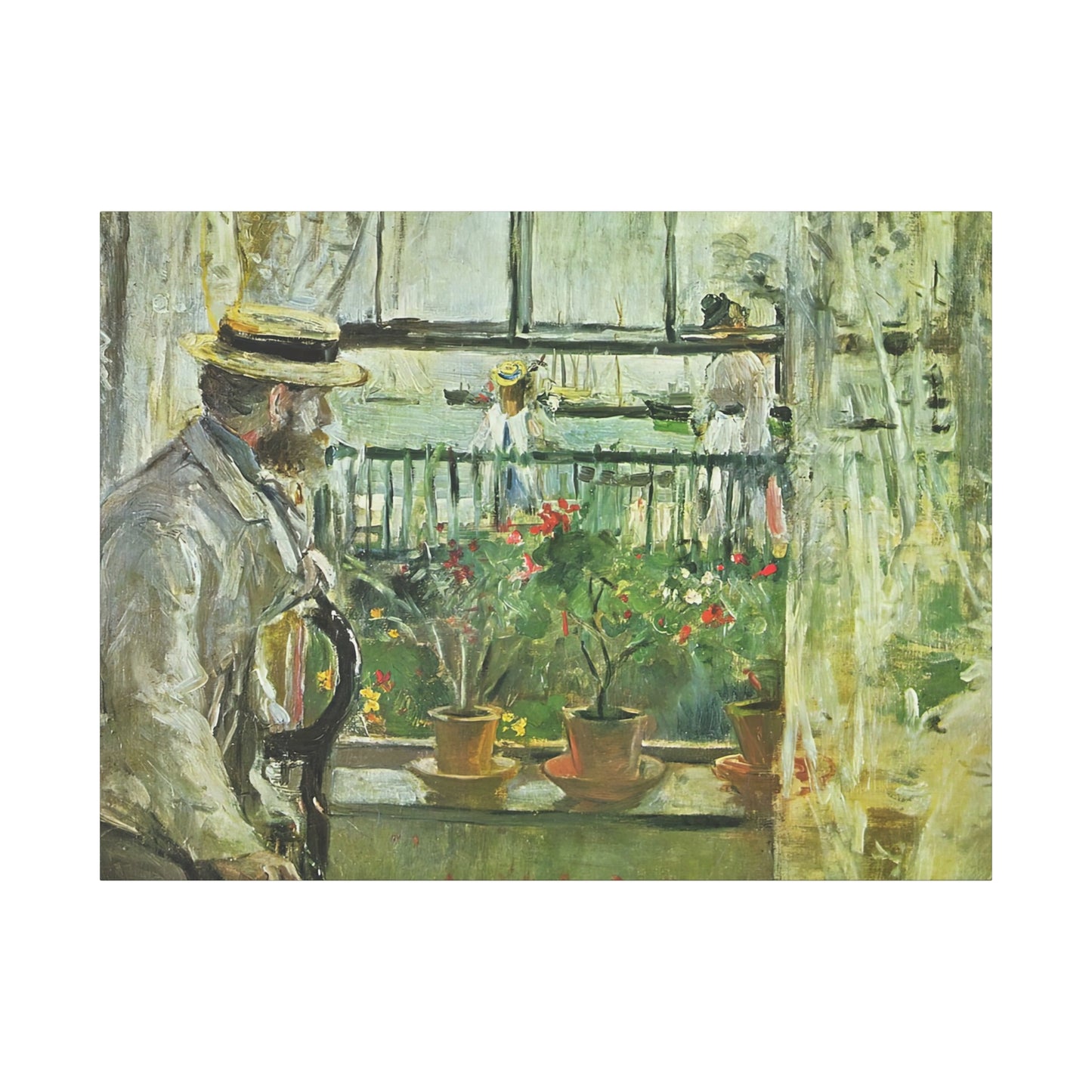 Morisot, Berthe - Eugene Manet on the Isle of Wight (1875) - Canvas Block, unframed