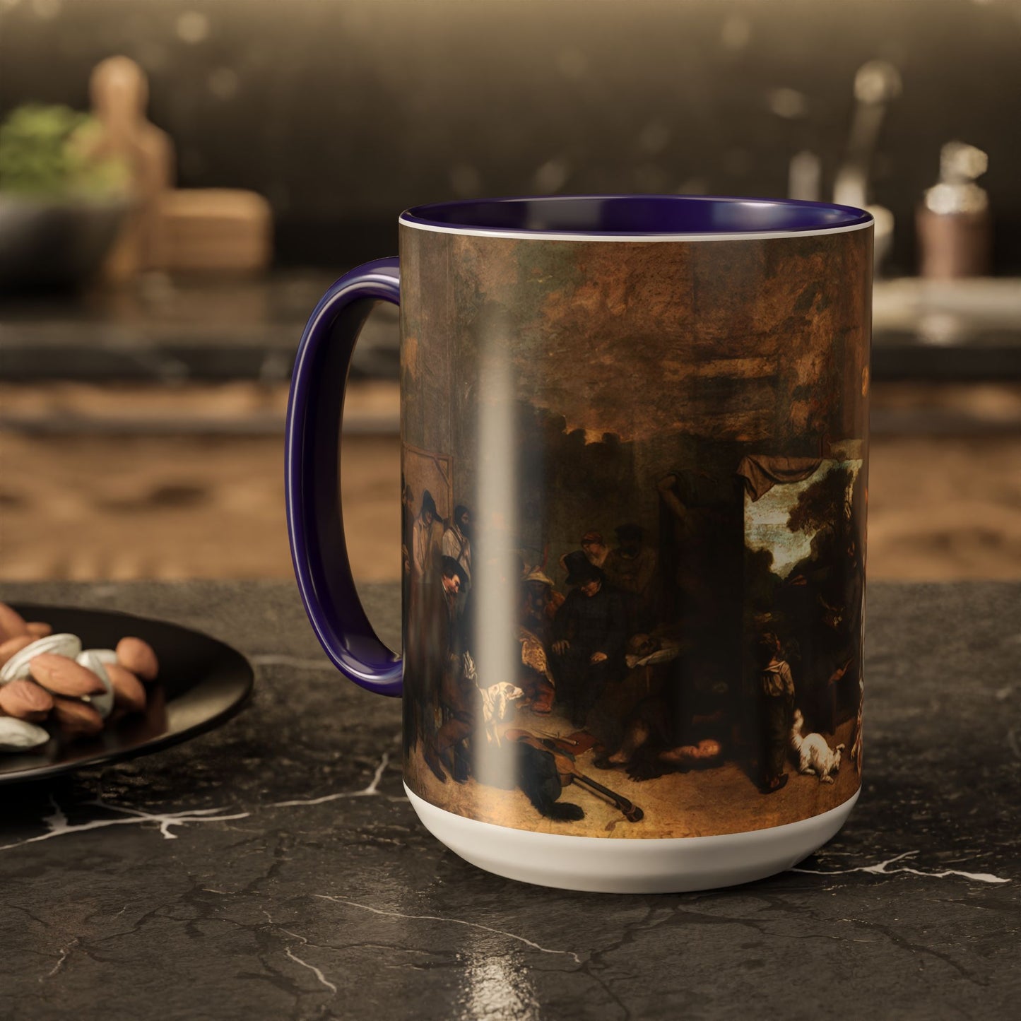 Courbet, Gustave - The Painter’s Studio (1855) - Colorful Accent Mugs