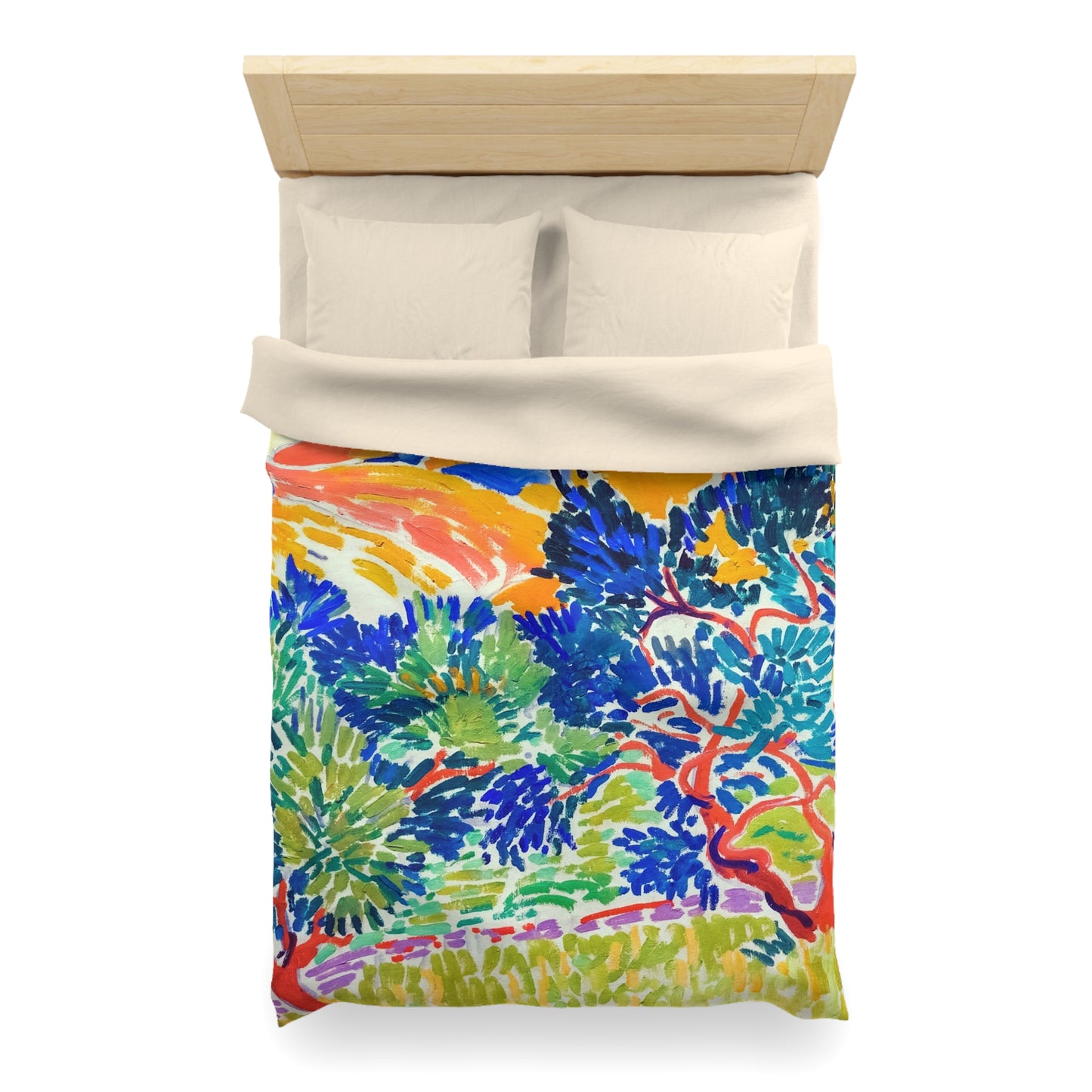Derain, André - Mountains at Collioure (1905) - Microfiber Duvet Cover