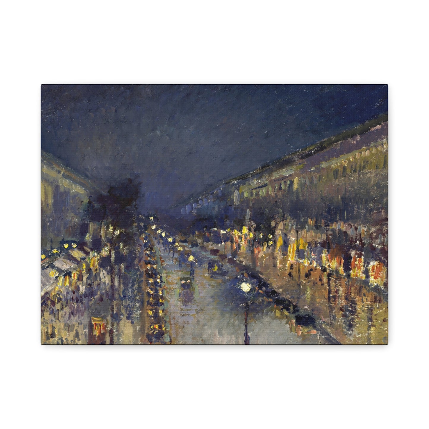 Pissarro, Camille - The Boulevard Montmartre At Night (1897) - Canvas Block, unframed