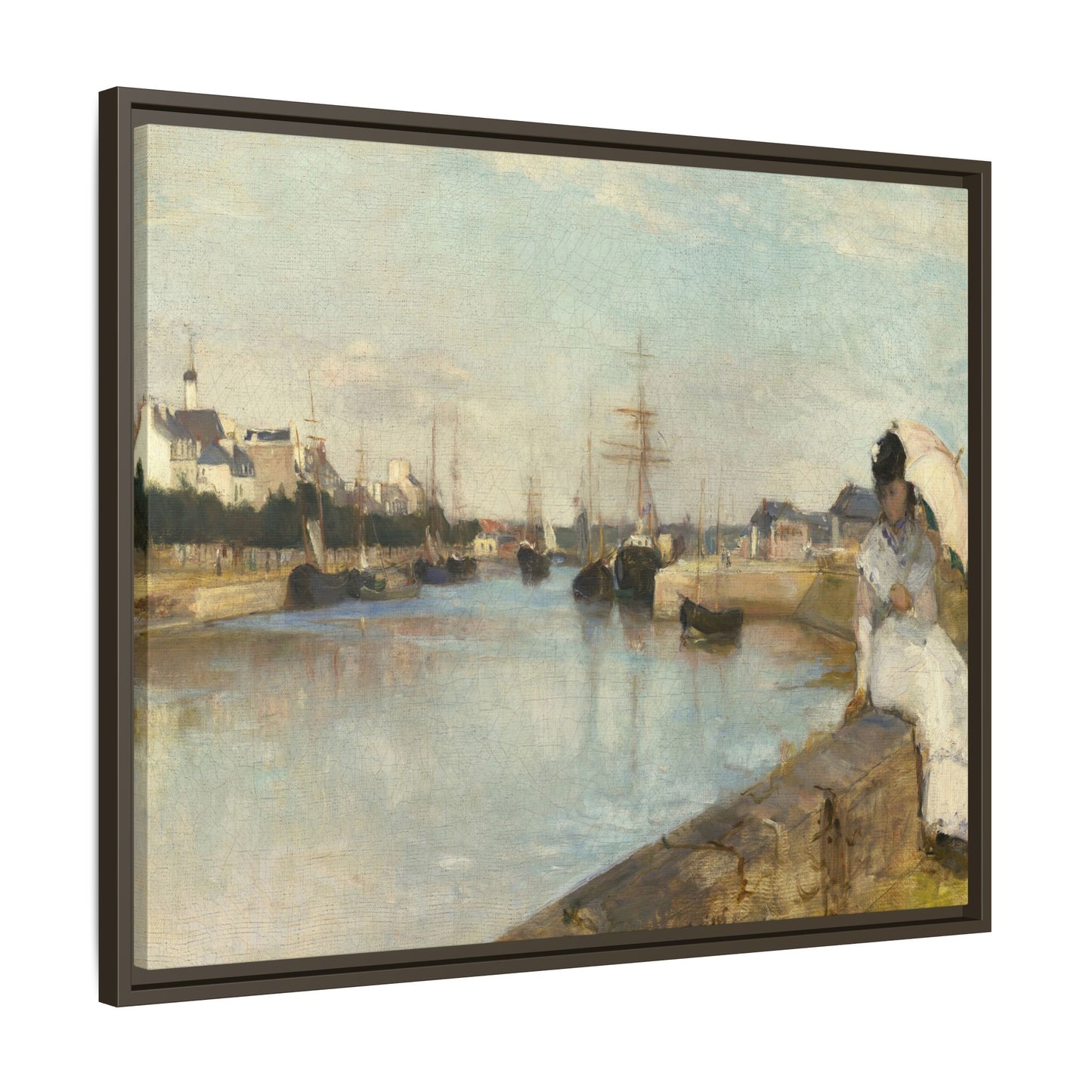 Morisot, Berthe - The Harbor at Lorient (1869) - Matte Canvas, Framed