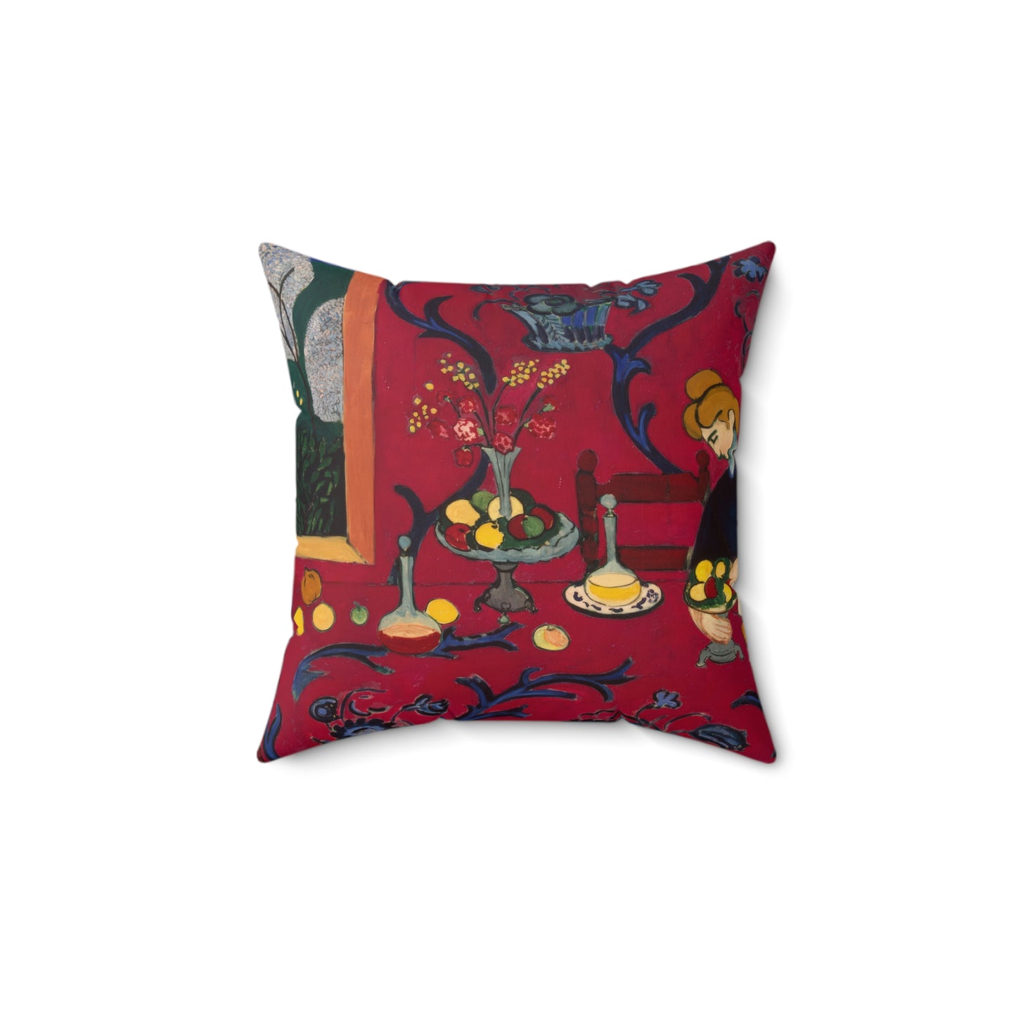 Matisse, Henri - The Dessert Harmony in Red (1908) - Suede Square Pillow