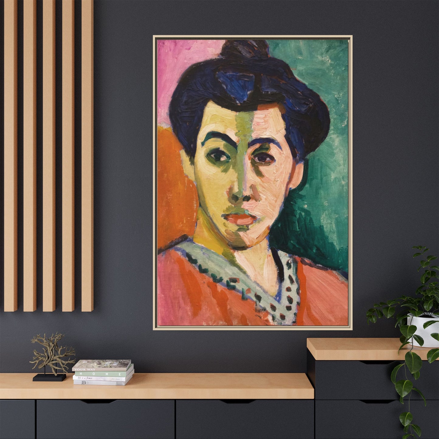 Matisse, Henri - The Green Stripe (1905) - Matte Canvas, Framed