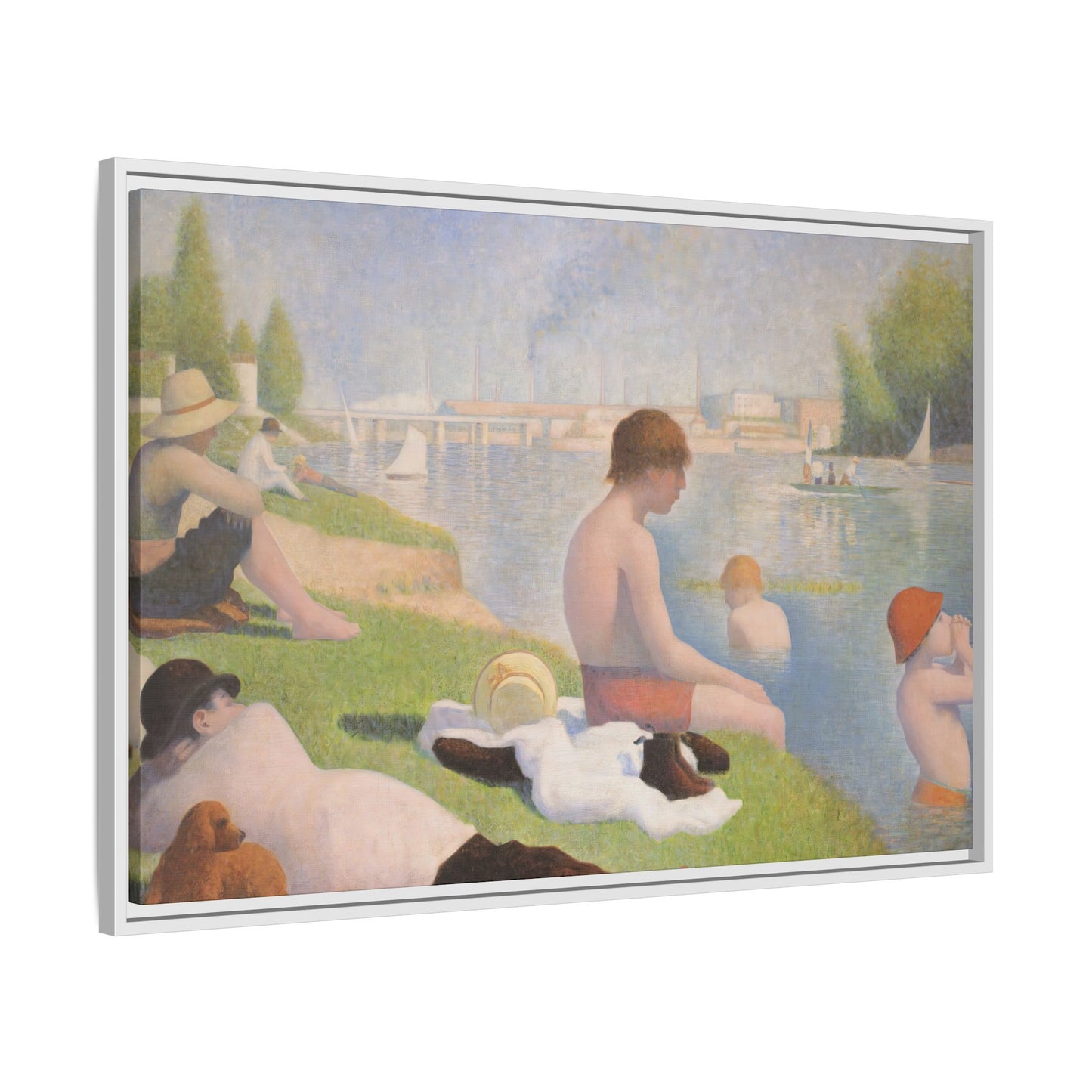 Seurat, Georges - Bathers at Asnières (1884) - Matte Canvas, Framed