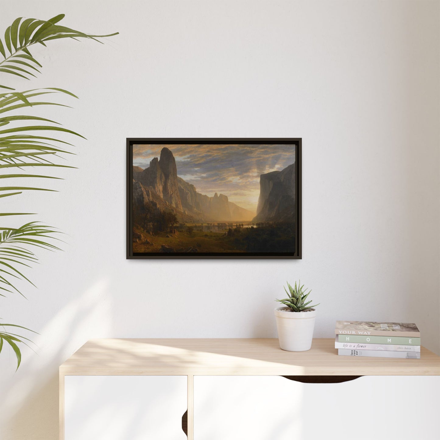 Bierstadt, Albert - Looking Down Yosemite Valley (1865) - Matte Canvas, Framed