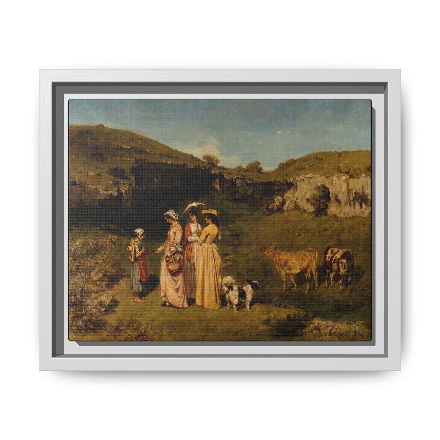 Courbet, Gustave - Young Ladies of the Village (1851) - Matte Canvas, Framed