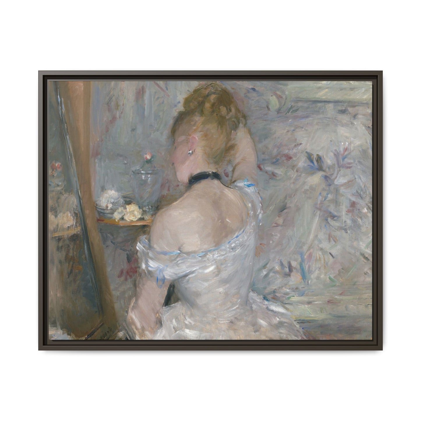 Morisot, Berthe - Woman at Her Toilette (1880) - Matte Canvas, Framed