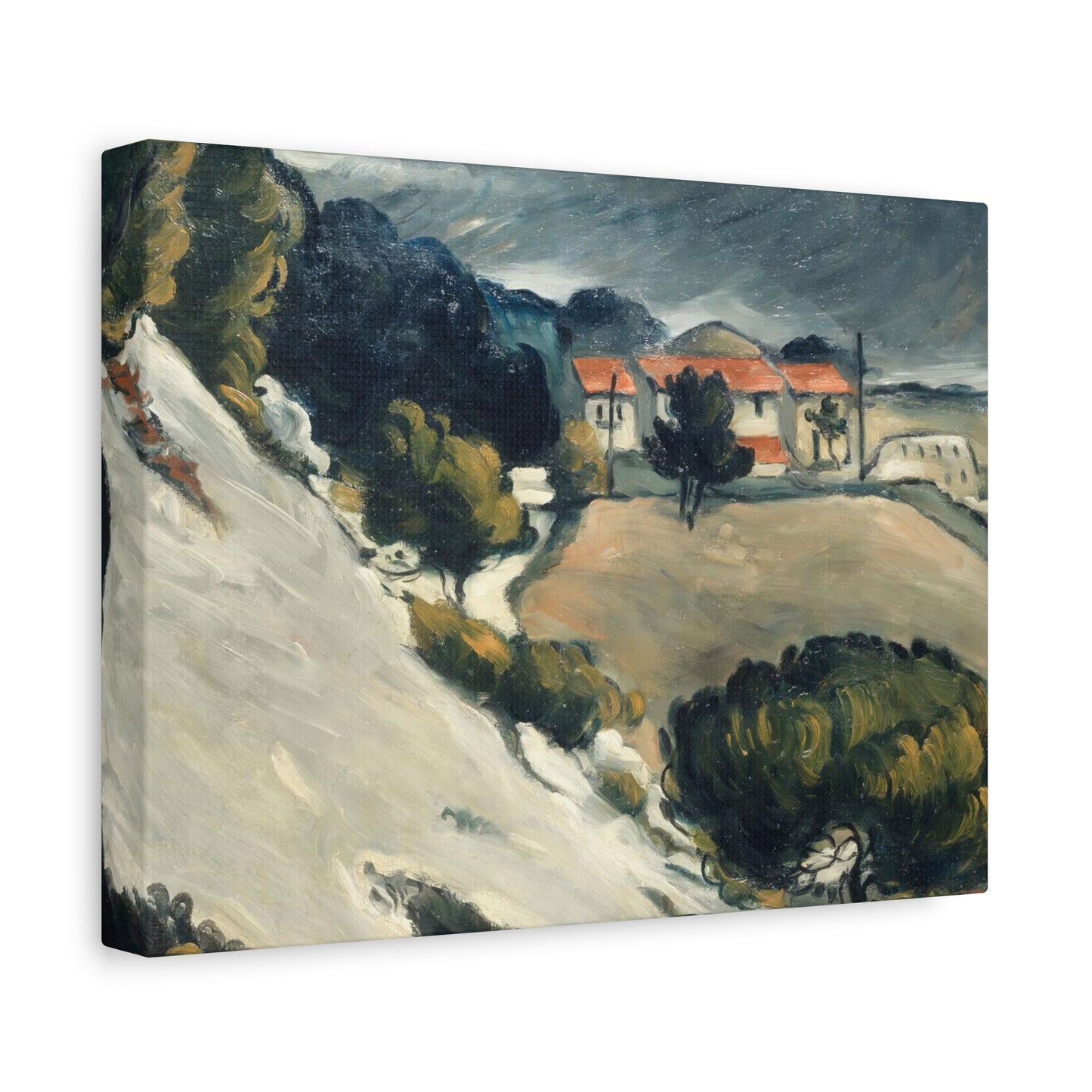Cézanne, Paul - L’Estaque, Melting Snow (1870) - Canvas Block, unframed