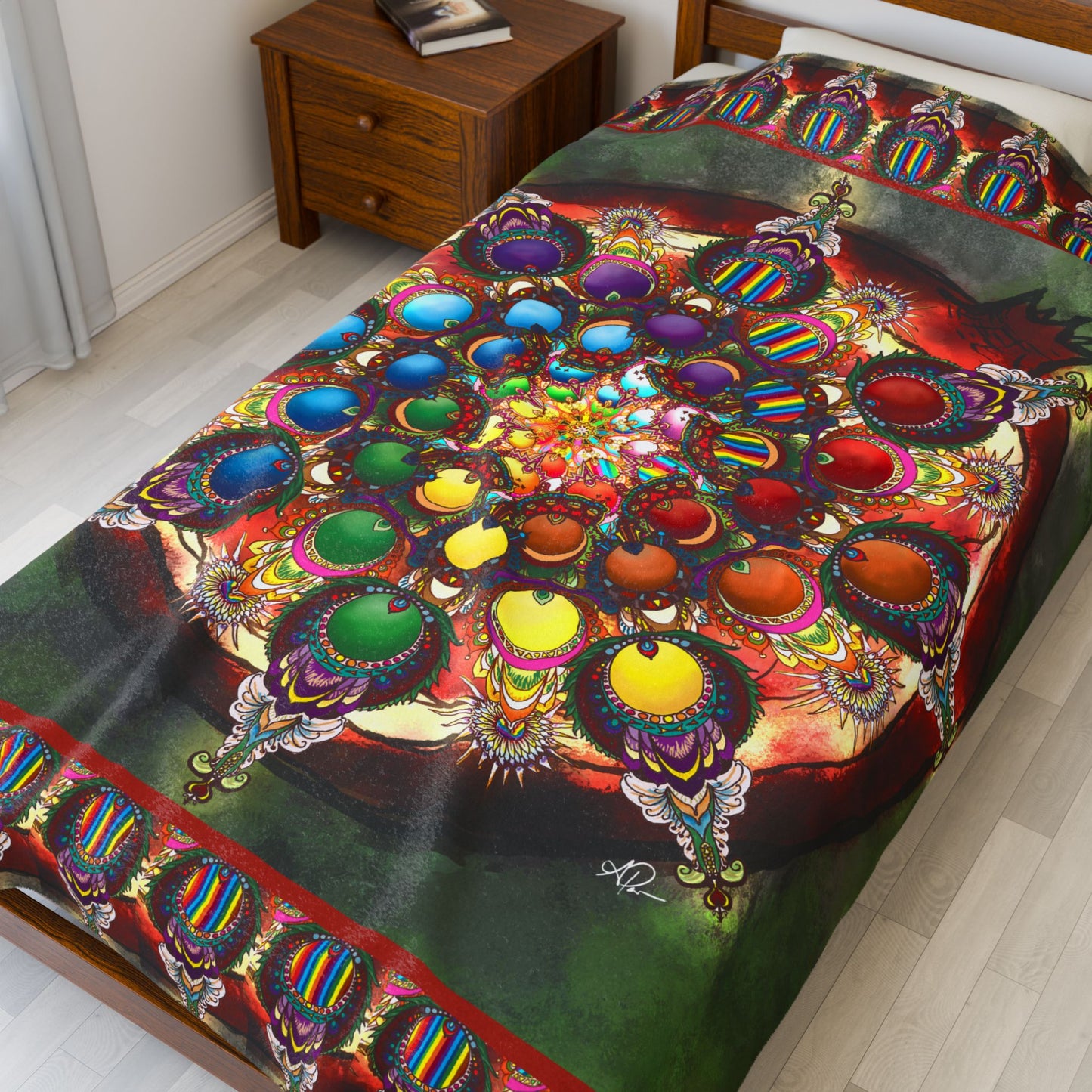 Seeds of Pride Mandala - Velveteen Plush Blanket