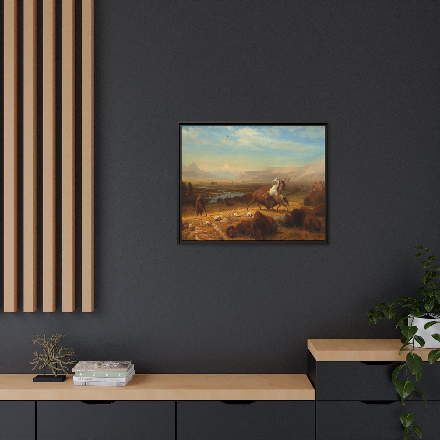 Bierstadt, Albert - The Last of the Buffalo  (1888) - Matte Canvas, Framed