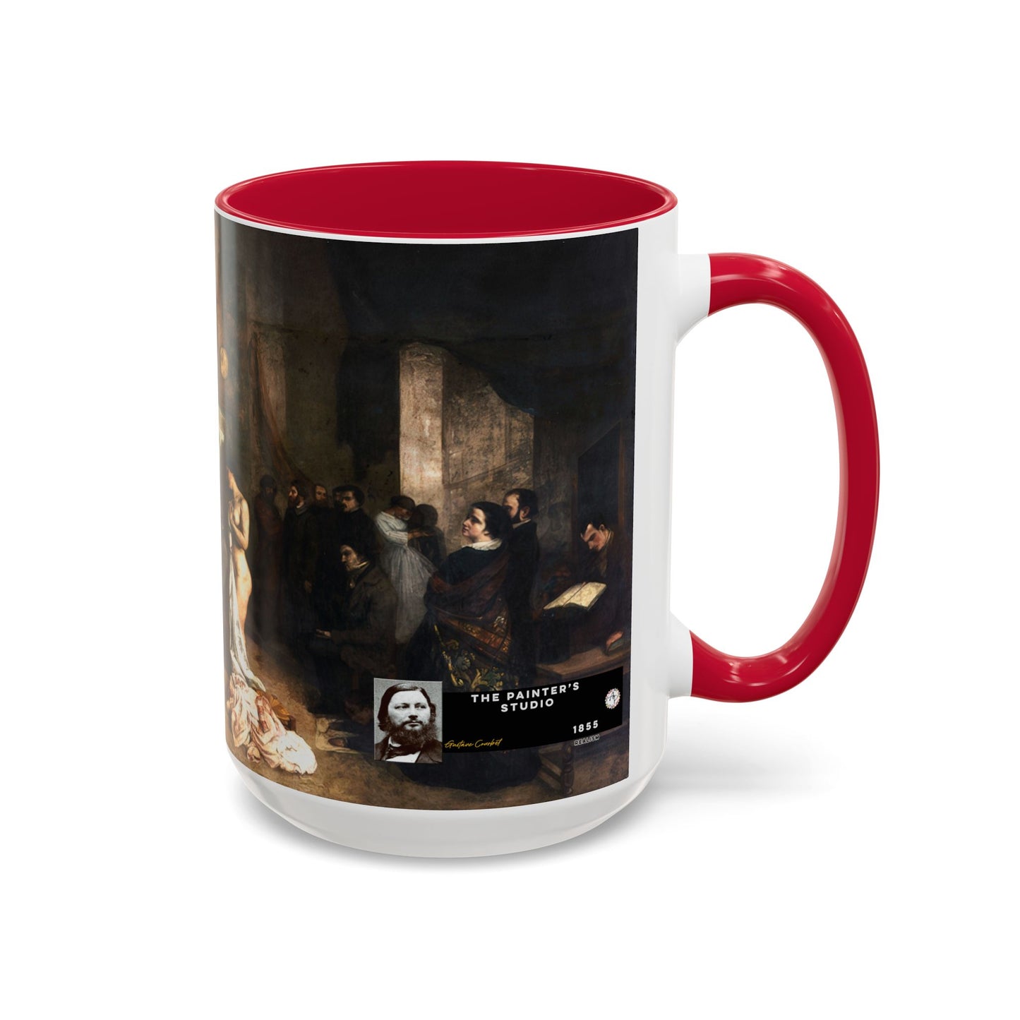 Courbet, Gustave - The Painter’s Studio (1855) - Colorful Accent Mugs
