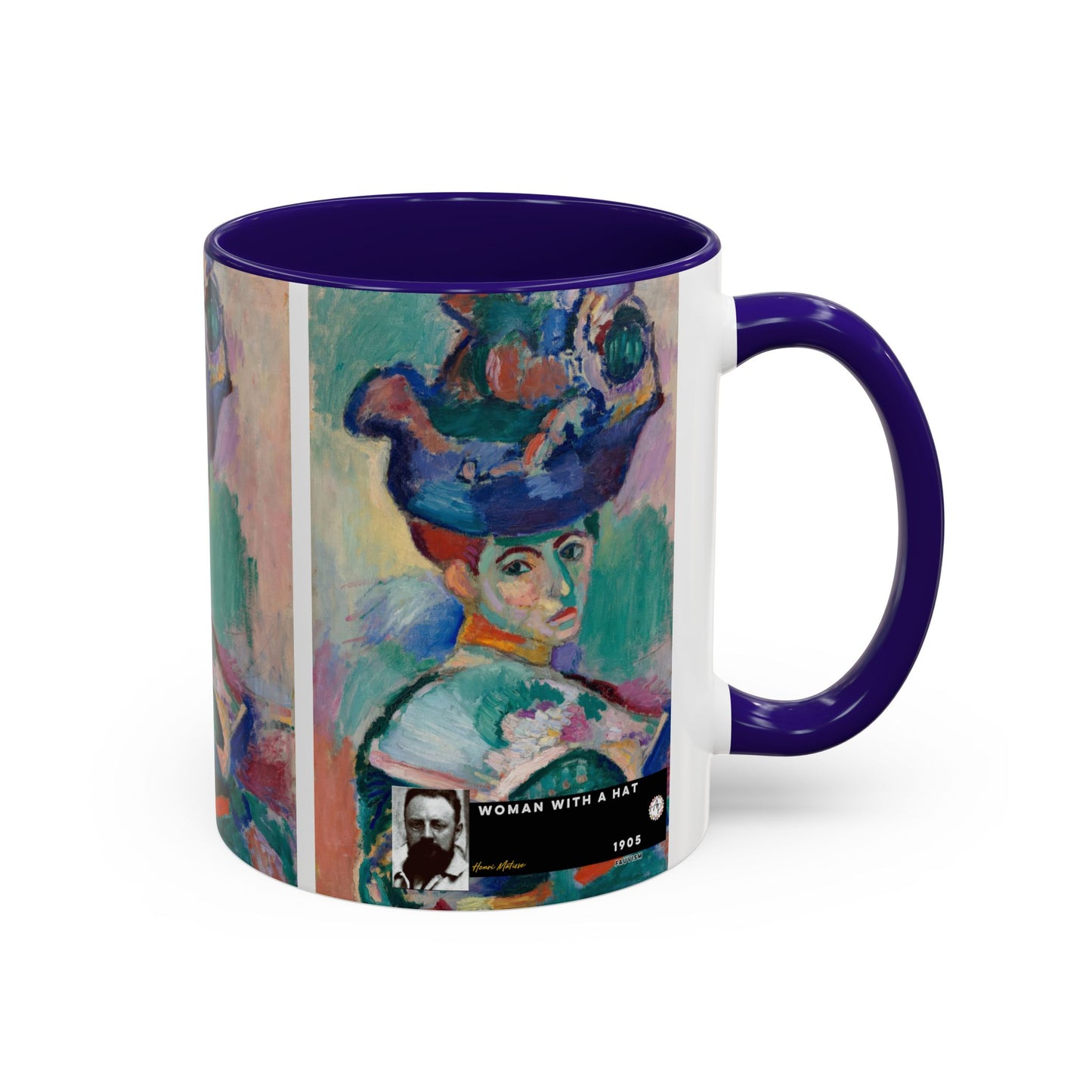 Matisse, Henri - Woman with a Hat (1905) - Colorful Accent Mugs