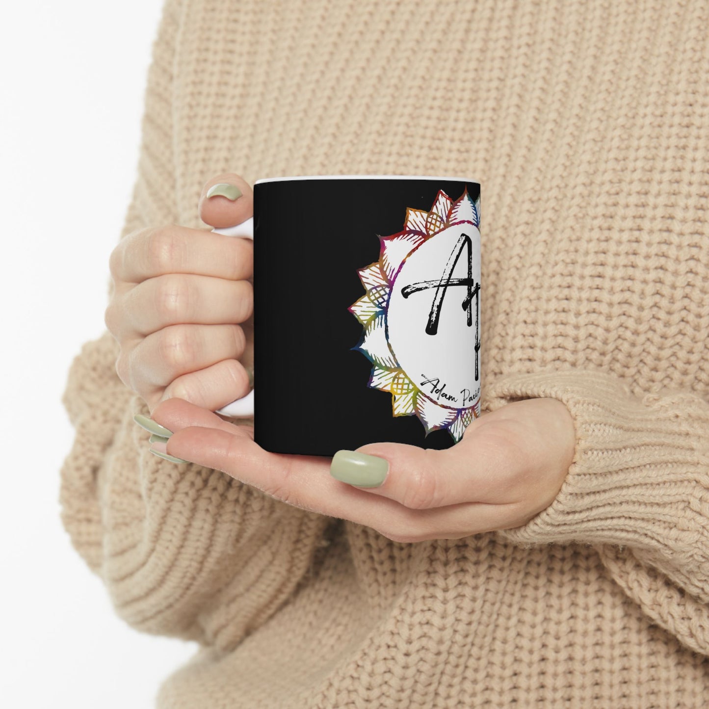 AdamPacio.com Logo - White - Ceramic Mug