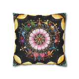 Obsidian Grandmothers Mandala - Suede Square Pillowcase