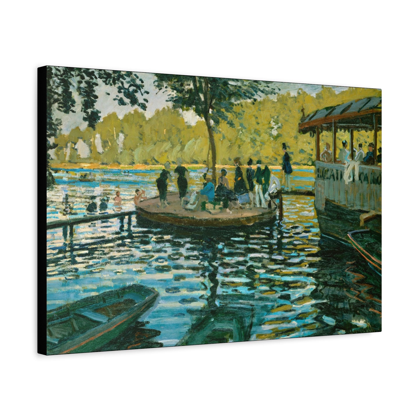 Monet, Claude - La Grenouillere (1869) - Canvas Block, unframed
