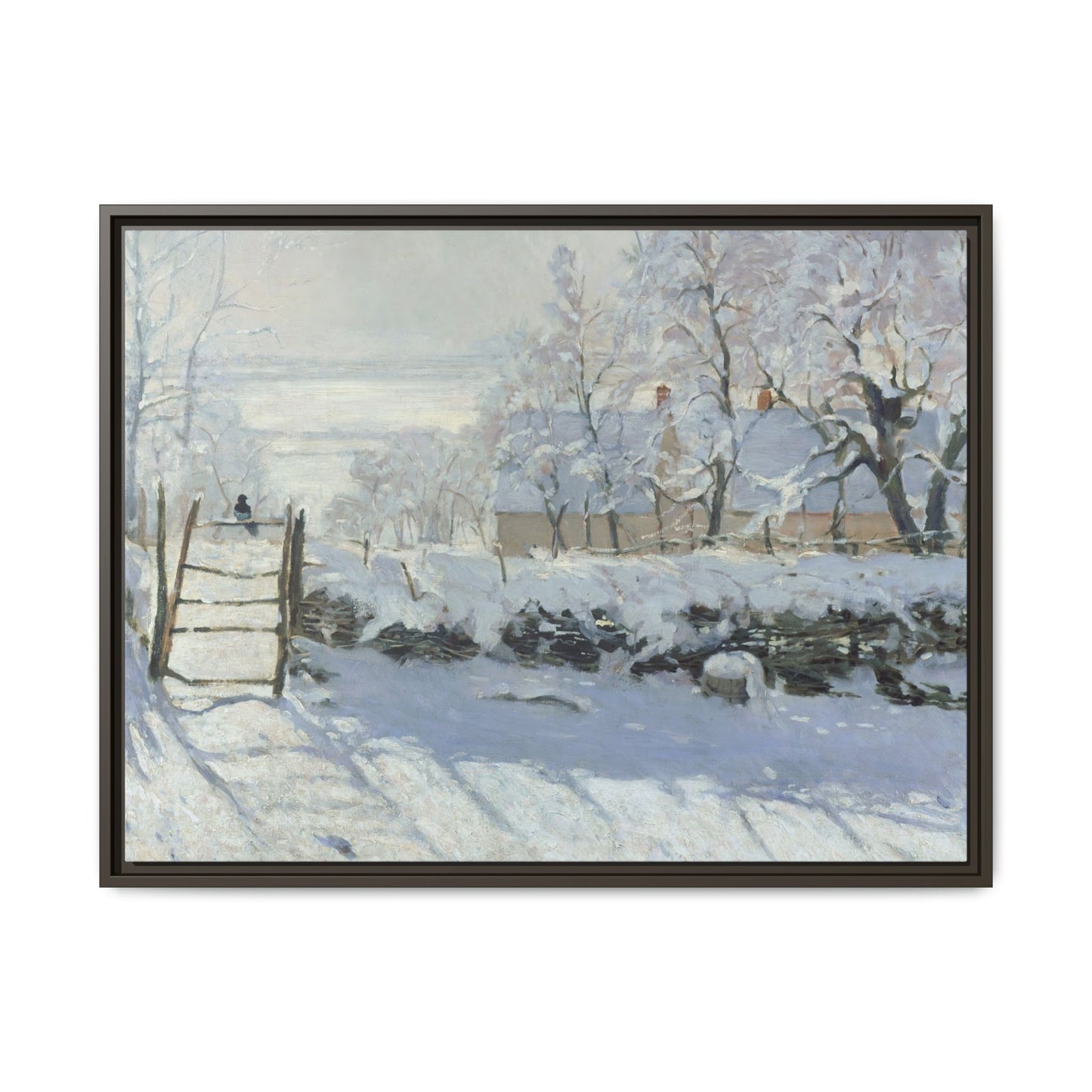 Monet, Claude - The Magpie (1868) - Matte Canvas, Framed