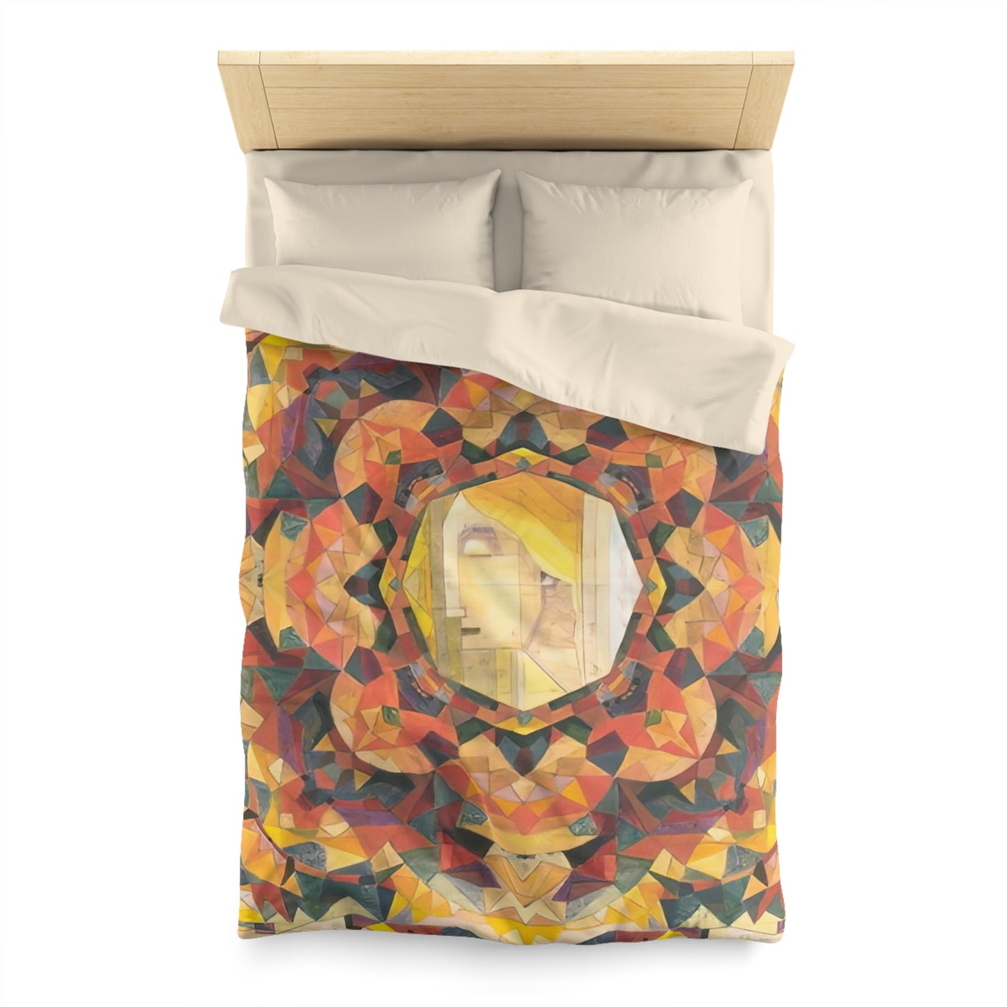 Filiger, Charles - Woman’s Head with Closed Eyes (1893) - Microfiber Duvet Cover