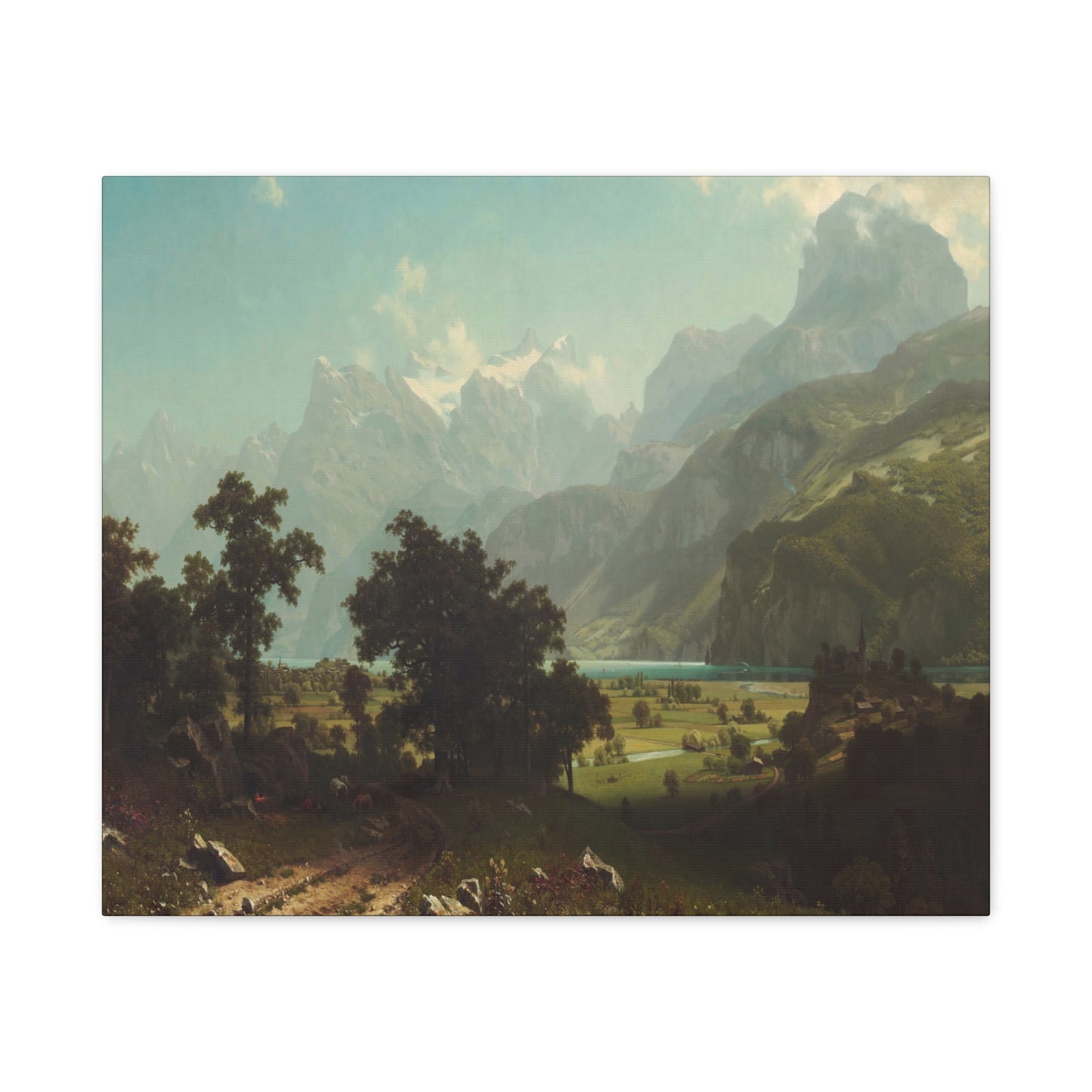Bierstadt, Albert - Lake Lucerne (1858) - Canvas Block, unframed
