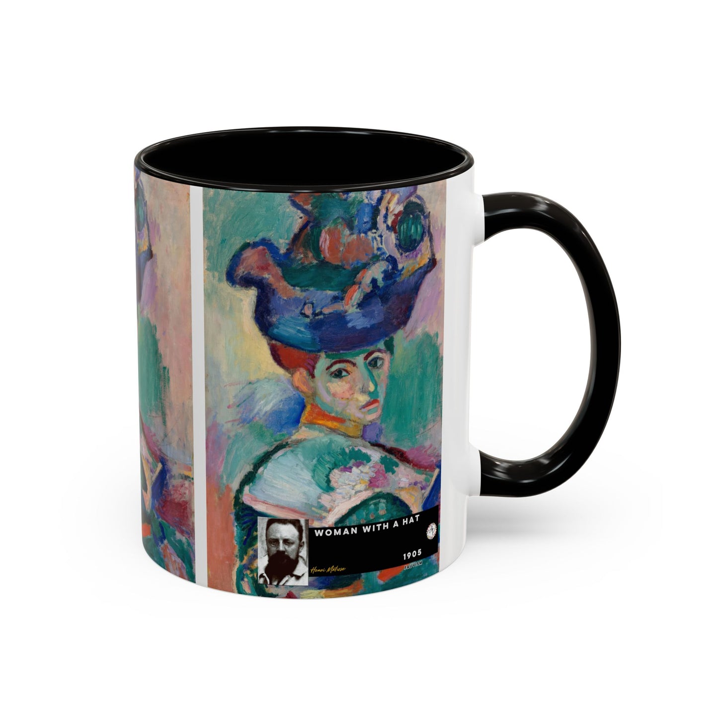 Matisse, Henri - Woman with a Hat (1905) - Colorful Accent Mugs