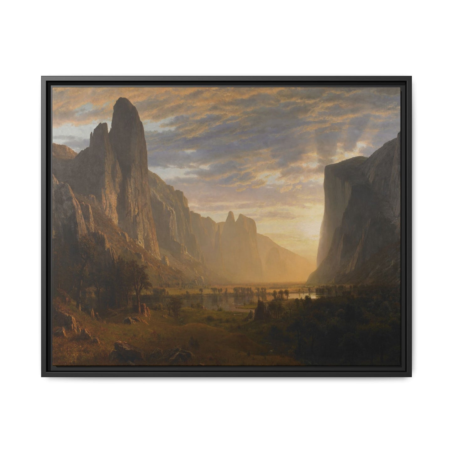 Bierstadt, Albert - Looking Down Yosemite Valley (1865) - Matte Canvas, Framed
