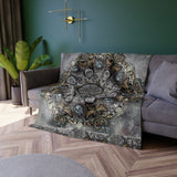 Memento Mori Mandala - Crushed Velvet Blanket