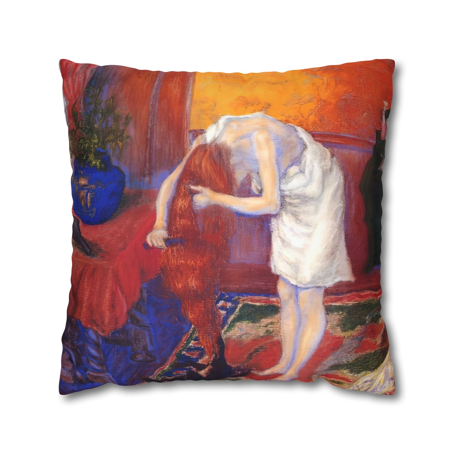 Ranson, Paul - The Golden Head of Hair (1909) - Suede Square Pillowcase