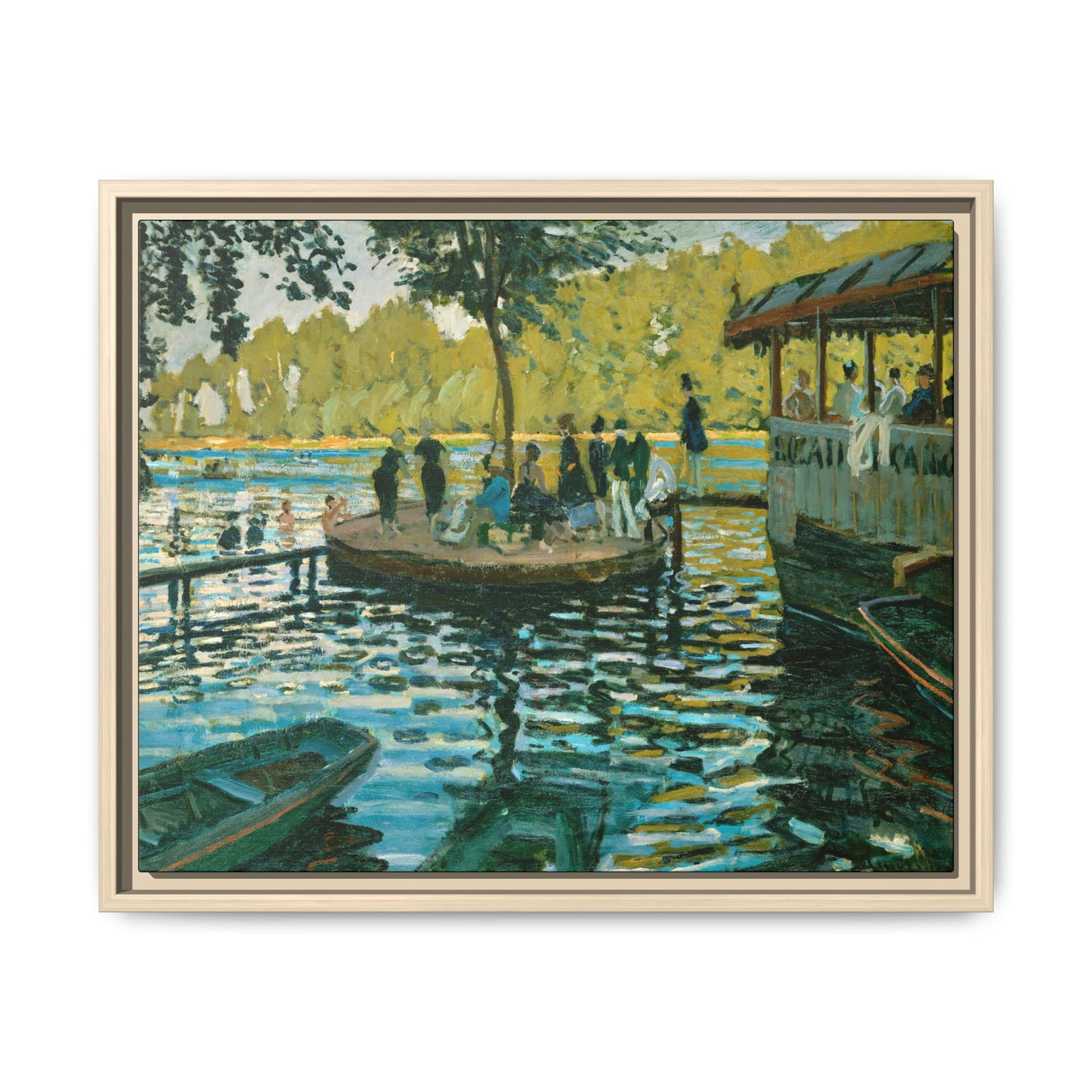 Monet, Claude - La Grenouillere (1869) - Matte Canvas, Framed