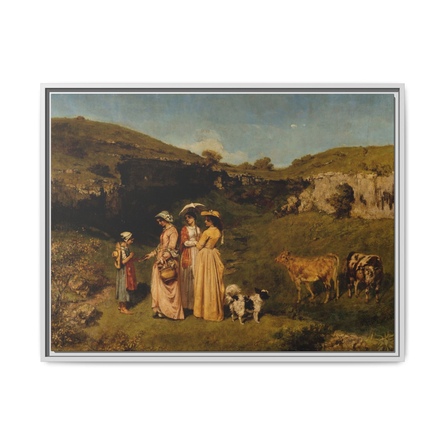 Courbet, Gustave - Young Ladies of the Village (1851) - Matte Canvas, Framed