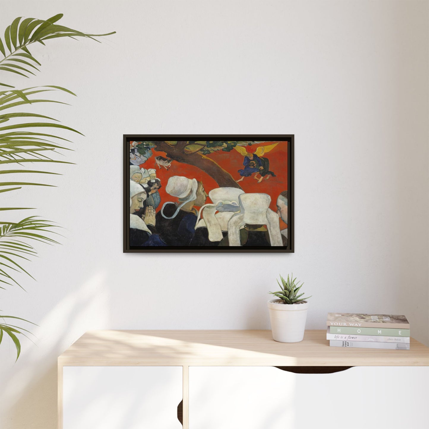 Gauguin, Paul - Vision of the Sermon (Jacob Wrestling with the Angel) (1888) - Matte Canvas, Framed