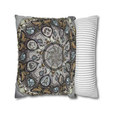 Memento Mori Mandala - Suede Square Pillowcase