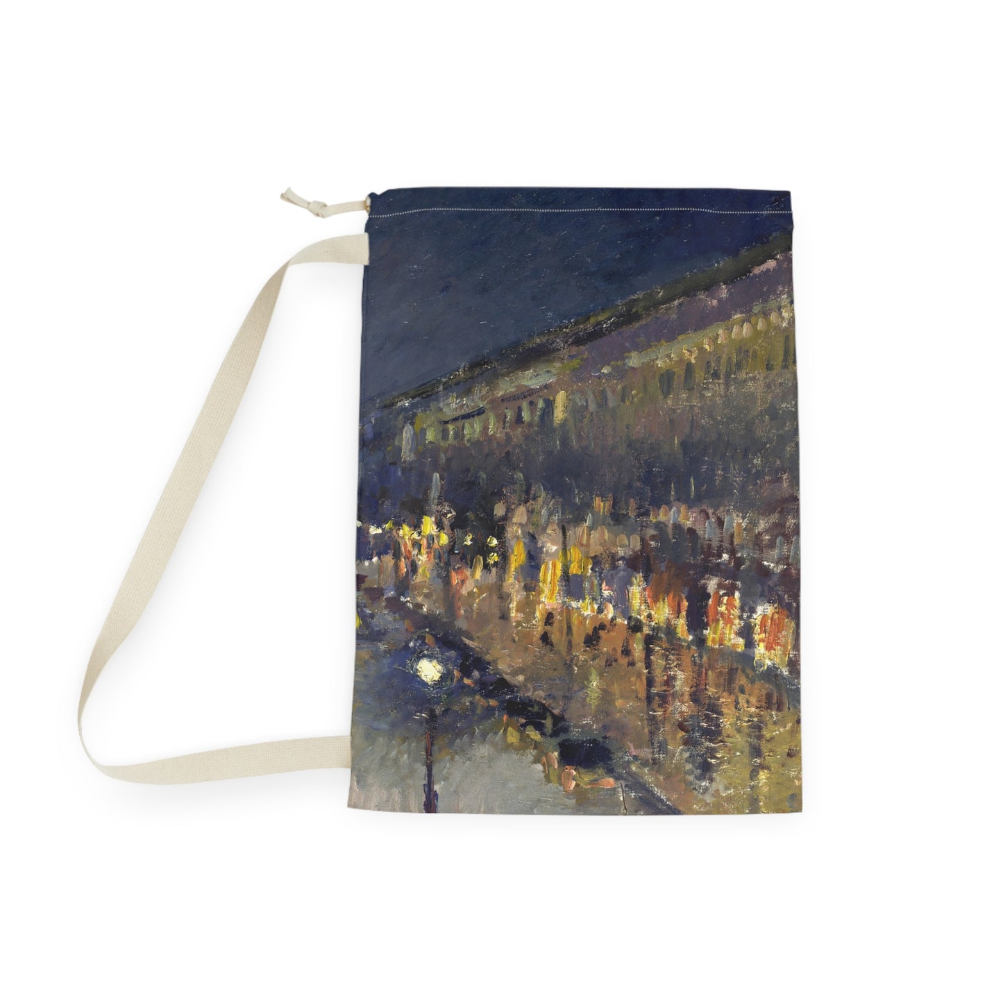 Pissarro, Camille - The Boulevard Montmartre At Night (1897) - Laundry Bag