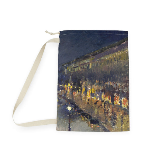 Pissarro, Camille - The Boulevard Montmartre At Night (1897) - Laundry Bag