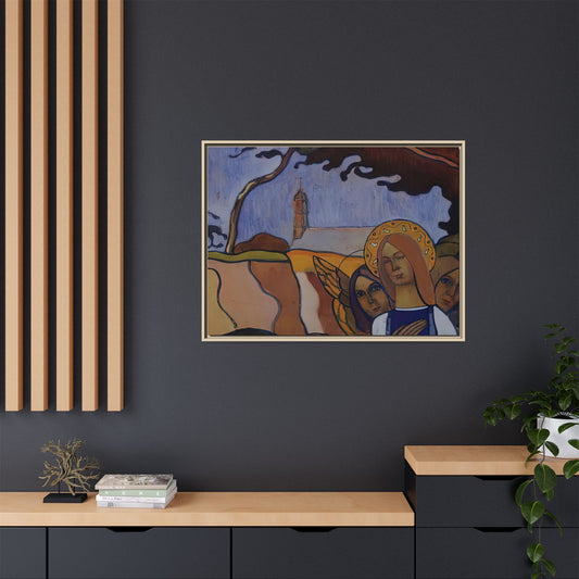 Filiger, Charles - Virgin and Two Angels (1895) - Matte Canvas, Framed