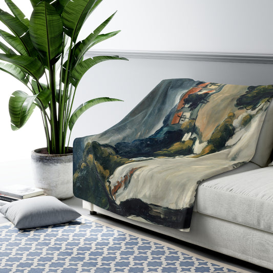 Cézanne, Paul - L’Estaque, Melting Snow (1870) - Sherpa Fleece Blanket