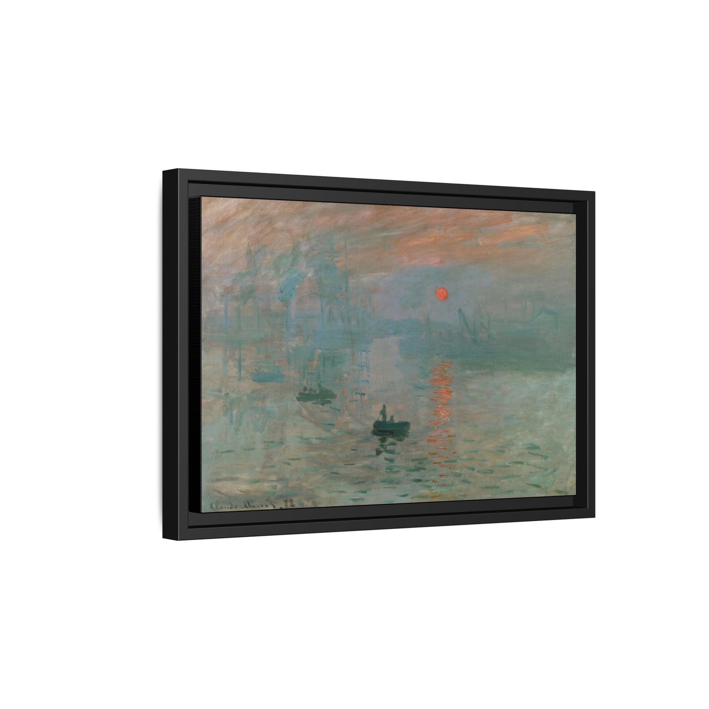 Monet, Claude - Impression, Sunrise (1872) - Matte Canvas, Framed