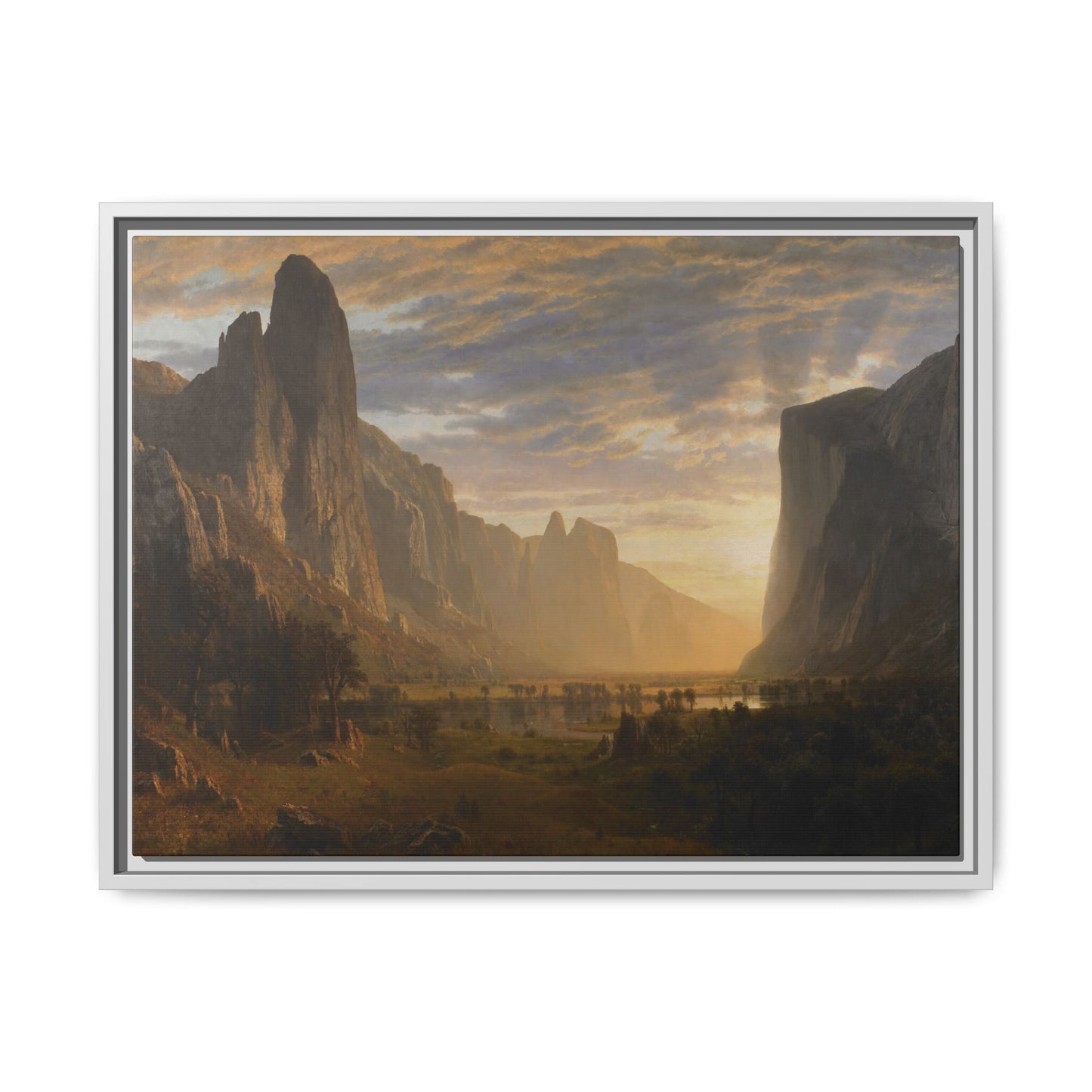 Bierstadt, Albert - Looking Down Yosemite Valley (1865) - Matte Canvas, Framed