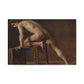 Courbet, Gustave - Study of a Nude Man (1840) - Canvas Block, unframed